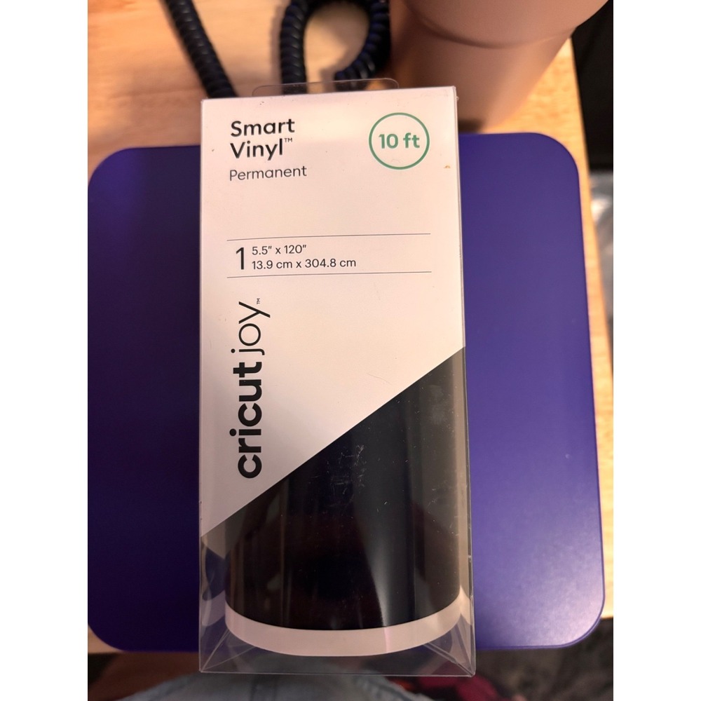 Cricut Joy Smart Vinyl, 10 ft Permanent Vinyl, 1 Roll of Black, 1 Roll of White